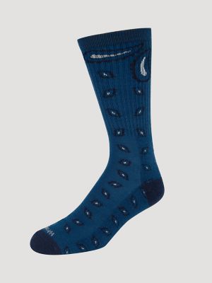 Men's Western Novelty Crew Socks (3-Pack) in Navy