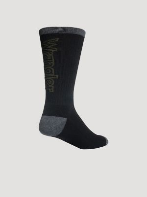 Men's Western Novelty Crew Socks (3-Pack) in Military Green