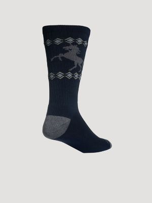 Men's Western Novelty Crew Socks (3-Pack) in Dark Denim