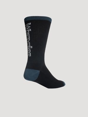 Men's Western Novelty Crew Socks (3-Pack) in Dark Denim