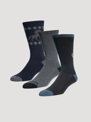 Men's Western Novelty Crew Socks (3-Pack) from Wrangler - $19.99