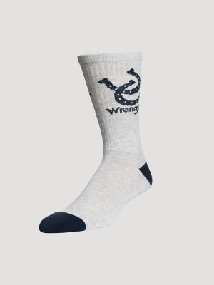 Men's Western Novelty Crew Socks (3-Pack) in Heather Grey