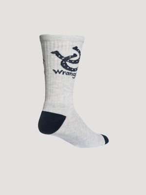 Men's Western Novelty Crew Socks (3-Pack) in Heather Grey