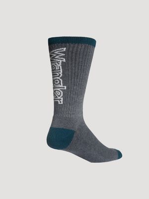 Men's Western Novelty Crew Socks (3-Pack) in Heather Grey