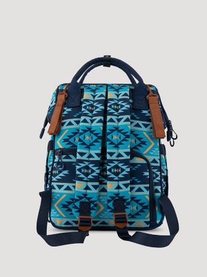 Southwestern Print Backpack:Navy:One Size alternative view 2