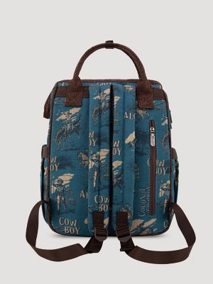 Aloha Cowboy Print Backpack:Jean Blue:One Size alternative view 3