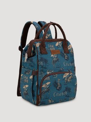 Aloha Cowboy Print Backpack:Jean Blue:One Size alternative view 4