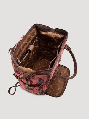 Aloha Cowboy Print Backpack:Hot Pink:One Size alternative view 2