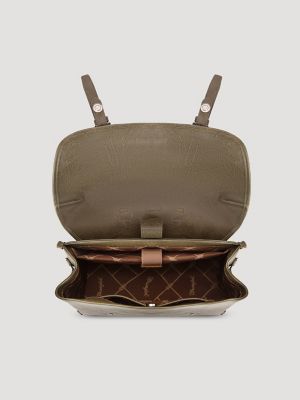 Faux Leather Convertible Satchel/Backpack in Green