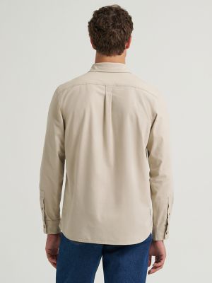 Men's Relaxed Fit Stretch Shirt in Feather Grey