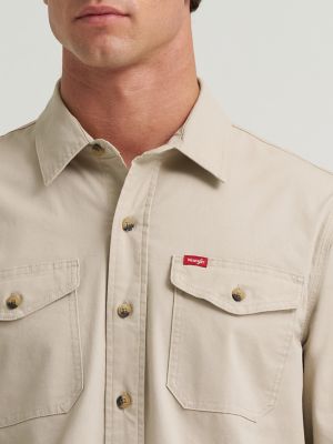 Men's Relaxed Fit Stretch Shirt in Feather Grey