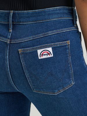 Women's Patch Pocket Rainbow Flare Jean in Dark Wash alternative view 5