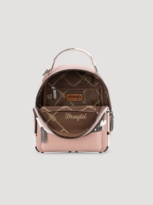 Cow Print Backpack with Coin Pouch in Pink
