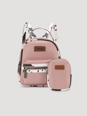 Cow Print Backpack with Coin Pouch