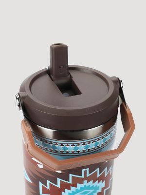 40 oz. Tumbler With Grip Handle in Turq/Brown