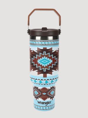 40 oz. Tumbler With Grip Handle in Turq/Brown