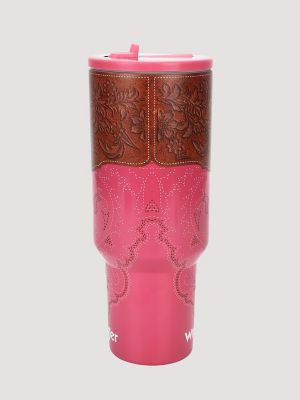40 oz. Tumbler With Flip Lid in Pink/Brown