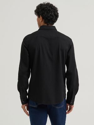 Men's Denim Western Snap Shirt in Black Rinse