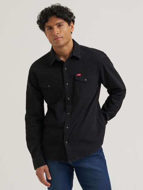 Мужские рубашки Wrangler Men's Denim Western Snap Shirt