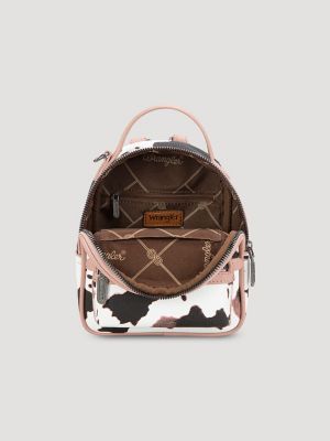 Cow Print Mini Backpack in Pink