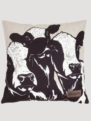 Wrangler Cow Outdoor Throw Pillow:Cow:One Size main view