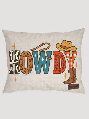 Wrangler Howdy Outdoor Throw Pillow:Howdy:One Size main view