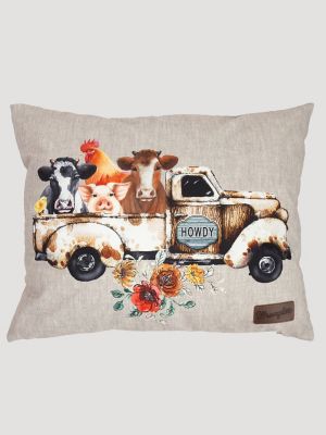 Wrangler Vintage Truck Outdoor Throw Pillow