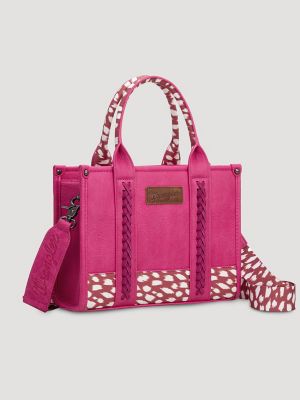 Fawn Print Trim Tote Bag in Pink