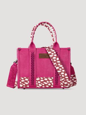 Fawn Print Trim Tote Bag in Pink