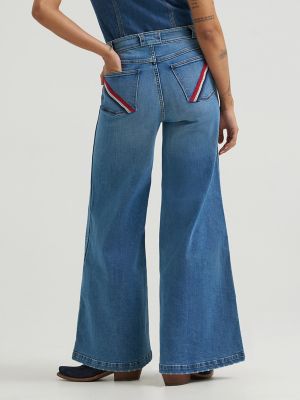 Women's Rainbow Pocket Wide Leg Jean in Ellis
