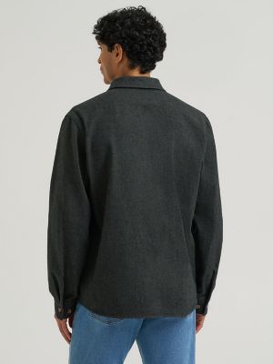 Men's Blanket Flannel Overshirt in Forest Night Heather