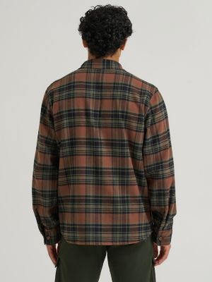Men's Blanket Flannel Overshirt in Cocoa Brown
