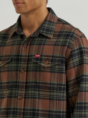 Men's Blanket Flannel Overshirt in Cocoa Brown