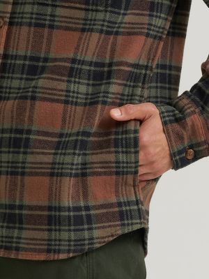 Men's Blanket Flannel Overshirt in Cocoa Brown