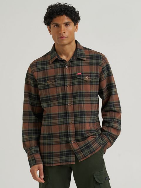 Мужские рубашки Wrangler Men's Blanket Flannel Overshirt