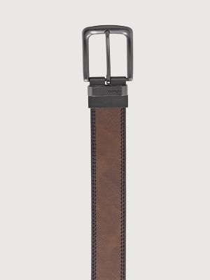 Men's Reversible Engraved Buckle Belt