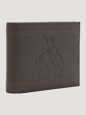 Mens Embossed Wallet & Horse Carabiner Set:Chocolate:One Size alternative view 3