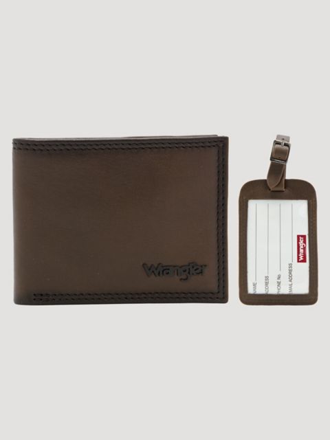 Мужские аксессуары Wrangler Men's Bifold Wallet & Luggage Tag Set