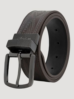 Men's Reversible Stitch Pattern Western Belt