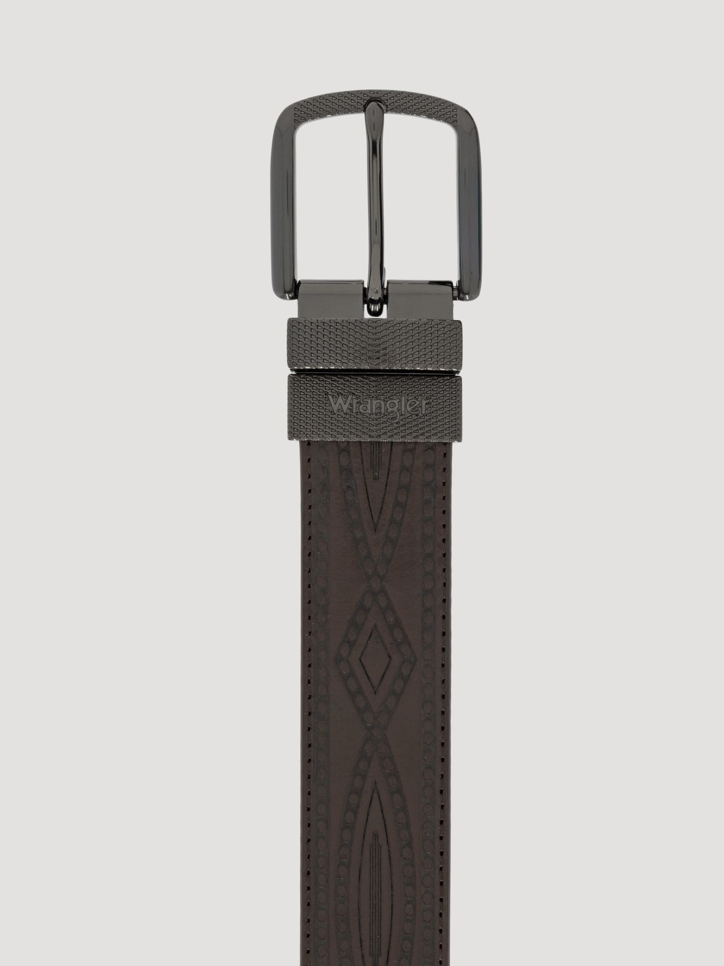 Мужской ремень Wrangler Reversible Stitch Pattern Western, цвет: Коричневый / Чёрный — фото 4