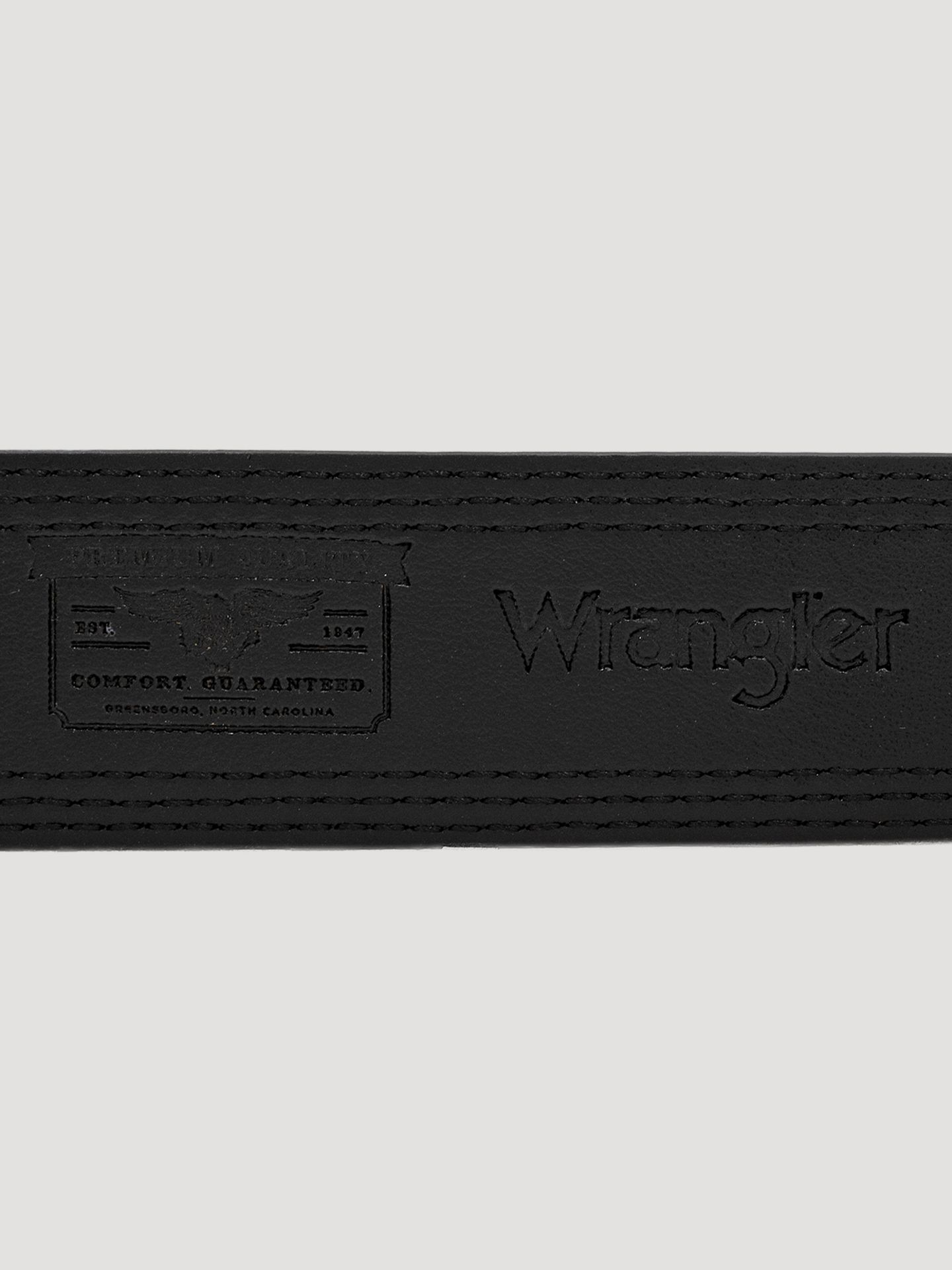 Мужской ремень Wrangler Triple Stitch Bison Leather, цвет: Чёрный — фото 5