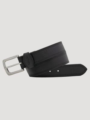 Men's Triple Stitch Bison Leather Belt from Wrangler - $29.99