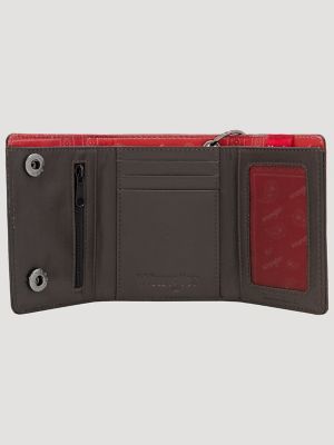 Mens Embossed Rodeo Chain Wallet:Chocolate:One Size alternative view 2