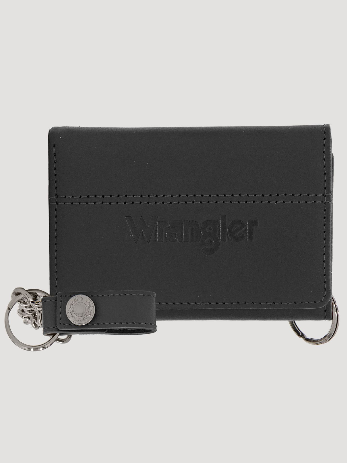 Мужские кошельки Embossed Wrangler Chain Wallet, цвет: Чёрный — фото 1