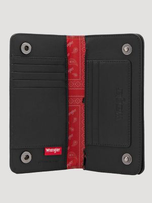 Men's Embossed Steer Head Chain Wallet