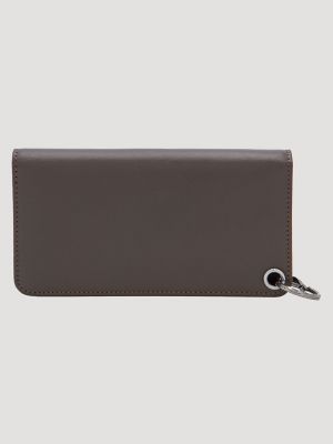 Mens Embossed Steer Head Chain Wallet:Chocolate:One Size alternative view