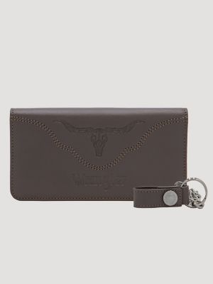 Men's Embossed Steer Head Chain Wallet from Wrangler - $39.99