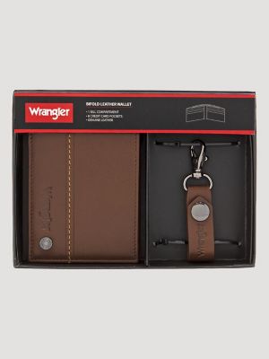 Mens Slim Wallet & Key Fob Set:Brown:One Size alternative view