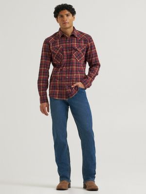 Men's Slim Fit Plaid Shirt in Huckleberry