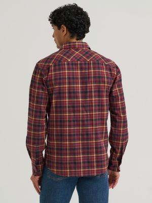 Men's Slim Fit Plaid Shirt in Huckleberry